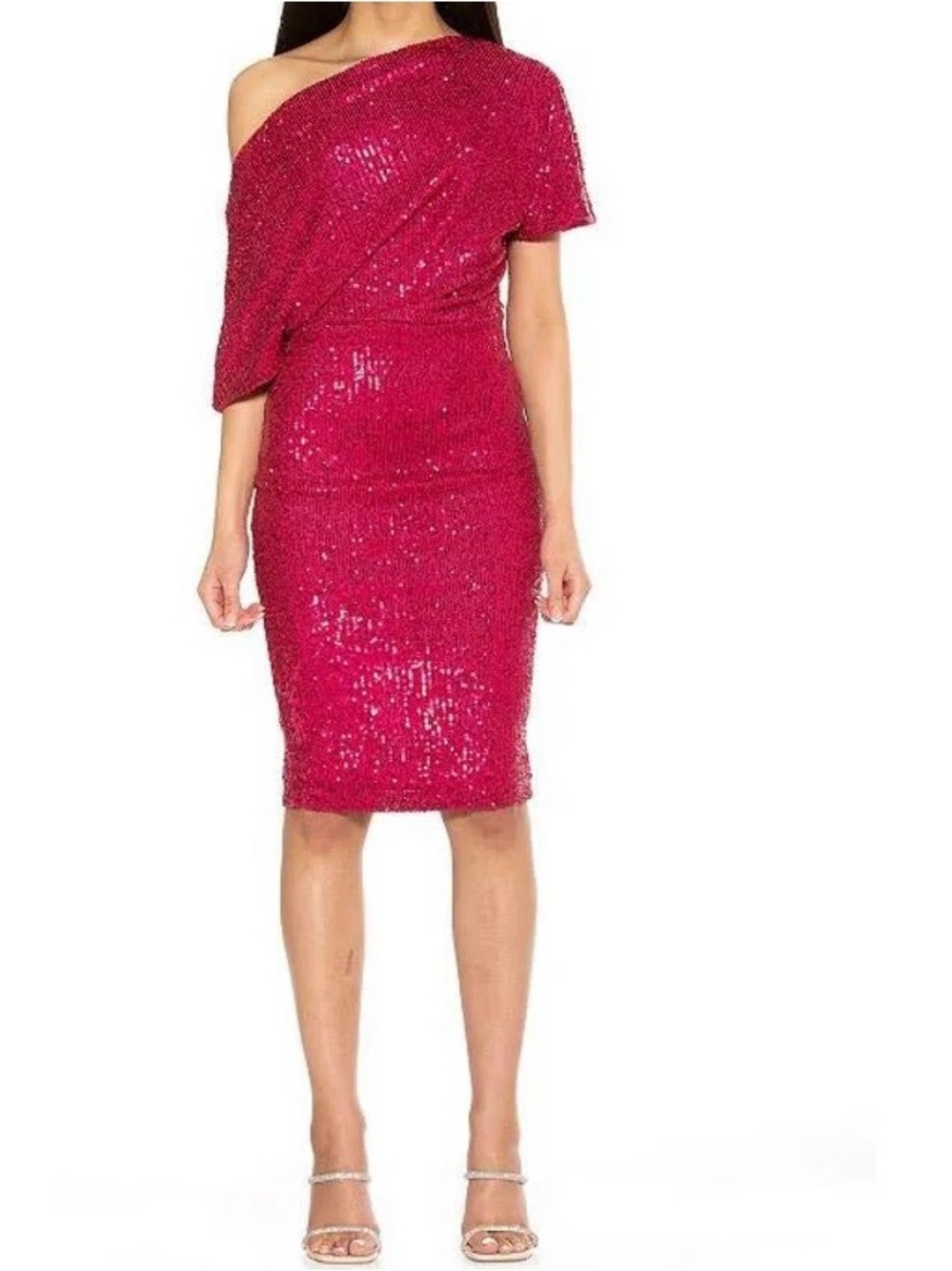 Alexia Admor Olivia Magenta Sequin Dress Size XL MSRP $245